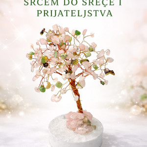 drvo kristala sreća i prijateljstvo, krizopras značenje, ružičasti kvarc značenje, kristali za ljubav, kristali za prijateljstvo, drvo kristala za srčanu čakru, emocionalno iscjeljenje, MelAureus by Melanija Maružin